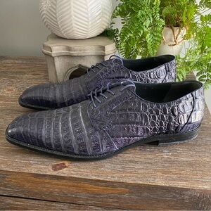 BOUCHON Mens Crocodile Oxford Lace Up Dress Shoe Genuine Crocodile 14 2E